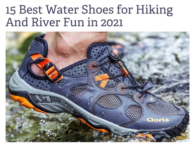 Clorts water shoes were selected by Cool of the Wild as 1 of 15 best water shoes for hiking and river fun in 2021