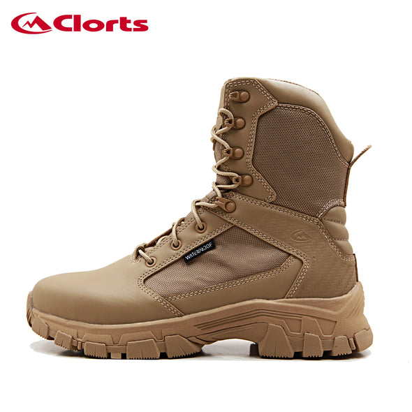 Clorts Waterproof Wear-resistant Rubber Outsole Military Boots CMB-018 Desert Color